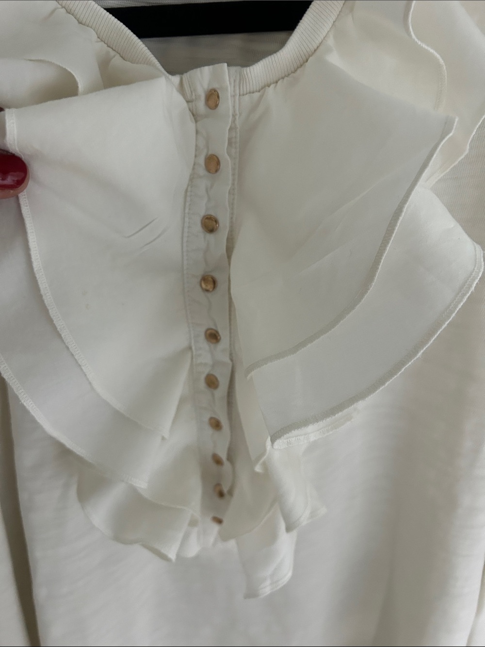 Nation LTD Ivory Ruffle V-Neck Blouse - Picture 3 of 3